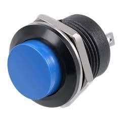 Kit com 10 Chaves Push Button Azul R13-507 Botão de Partida Tipo Start