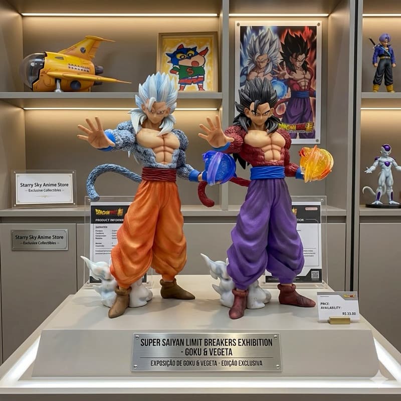 Action Figure Gohan Super Sayajin 4 Dual Cores 28Cm Dragon Ball Z Colecionáveis