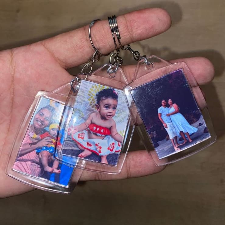 Chaveirinho Acrílico Personalizado com Frases e Fotos - Frente e Verso
