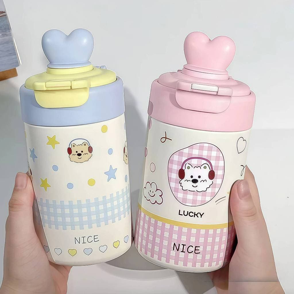 Garrafa térmica de aço inoxidável de 500ml com bico duplo para beber
