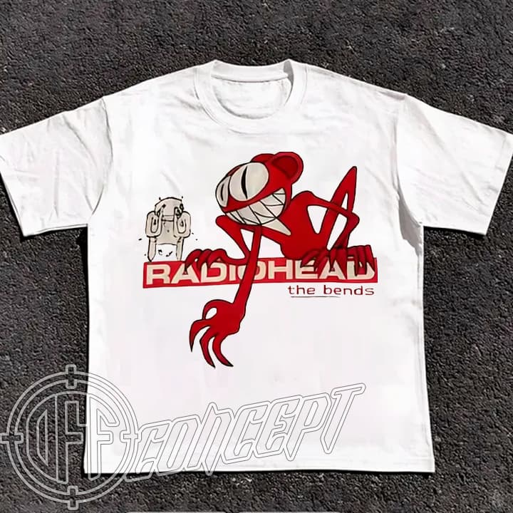 Camiseta Basica e OVERSIZED Radiohead The Bends Devil Badna Rock World Tour Vintage 90s Unissex