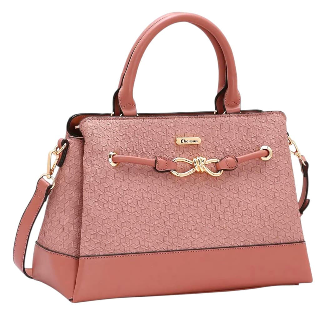 Bolsa Feminina Chenson Oficial Rose Elegante Ferragem Dourada 3 Divisões Tiracolo Trabalho Dia a Dia