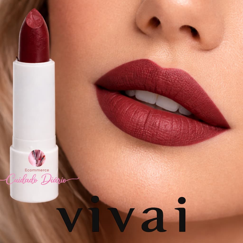 Batom Matte Vivai All Day Confortável Não Borra Várias Cores