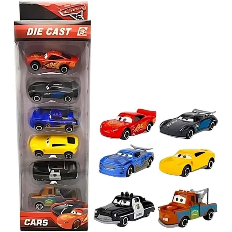 Kit Com 4 ou 6 Carrinhos Metal Cars de Coleção Relâmpago Mcqueen