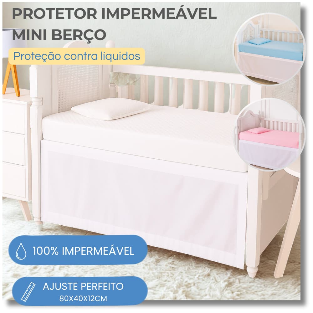 Protetor Impermeável para Mini Berço Capa Colchão
