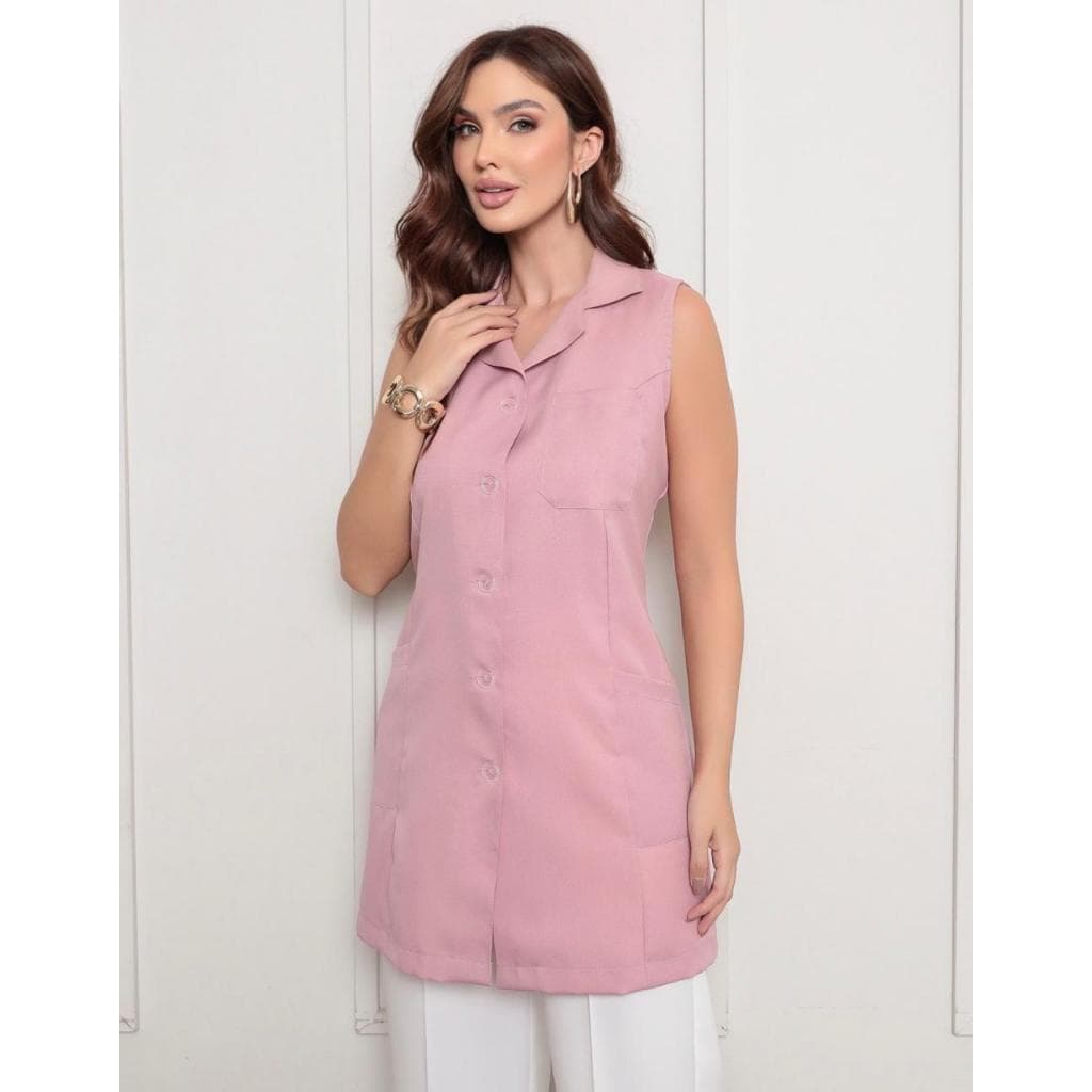 Jaleco Feminino Botão Oxford Nude Normandia Gardenia Jalecos