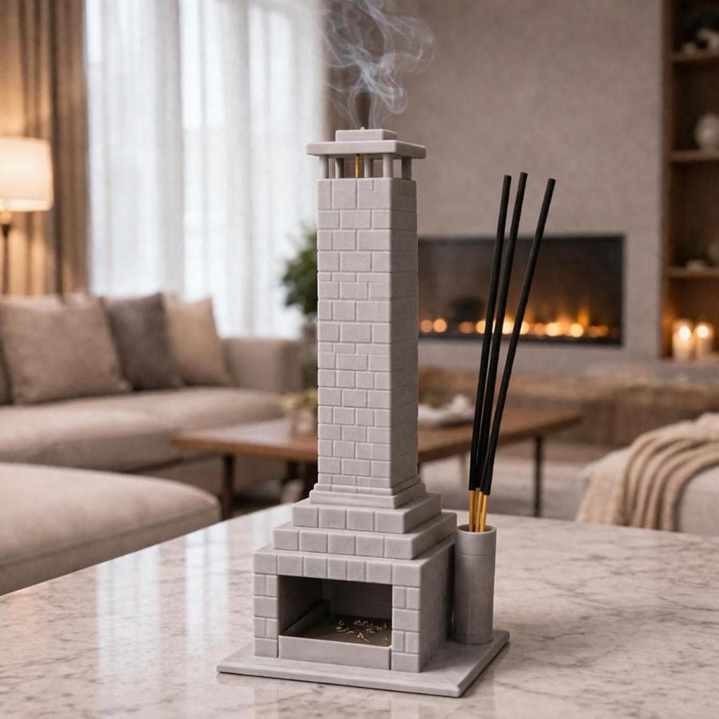 Incensário Porta Incenso Chaminé Moderno Decorativo Sem Sujeira 22 Cm
