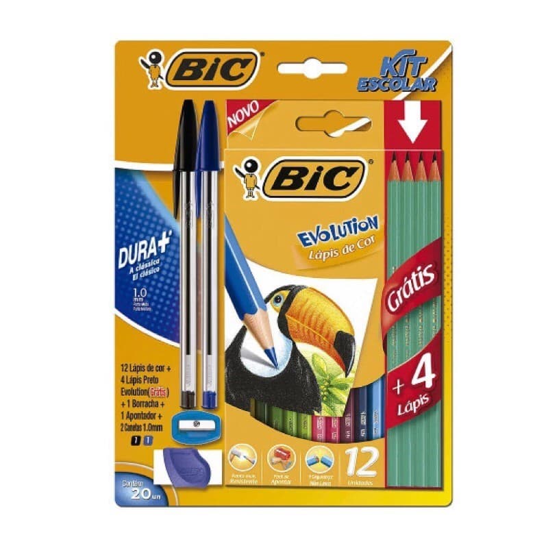 Kit Escolar Bic - Lápis de cor, Canetas e Borrachas