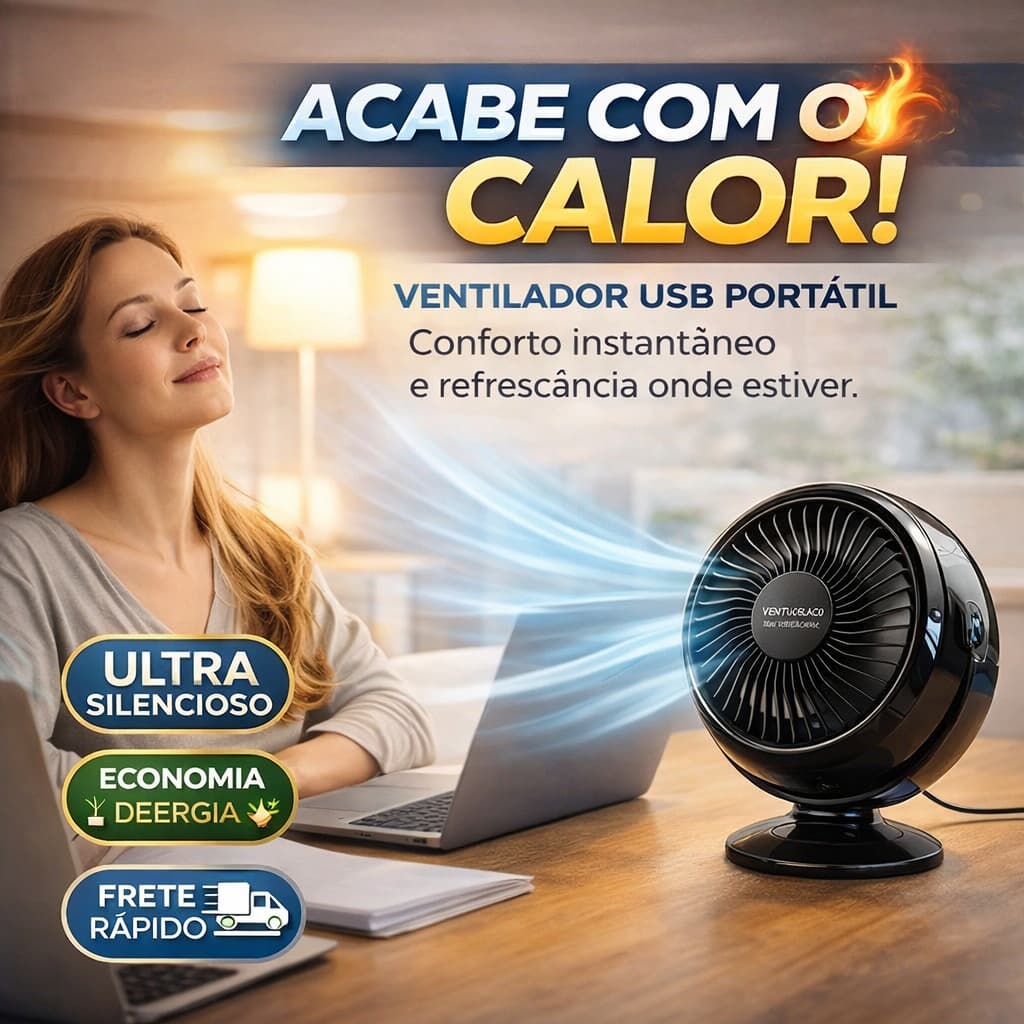 Mini Ventilador USB Portátil Silencioso Mesa Pequeno Para Notebook Escritório