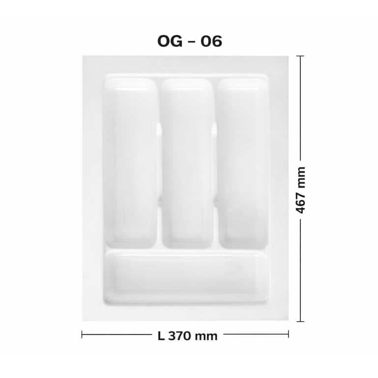 Organizador Divisor Talheres Gaveta Cozinha 4 Divisórias Branco OG-06