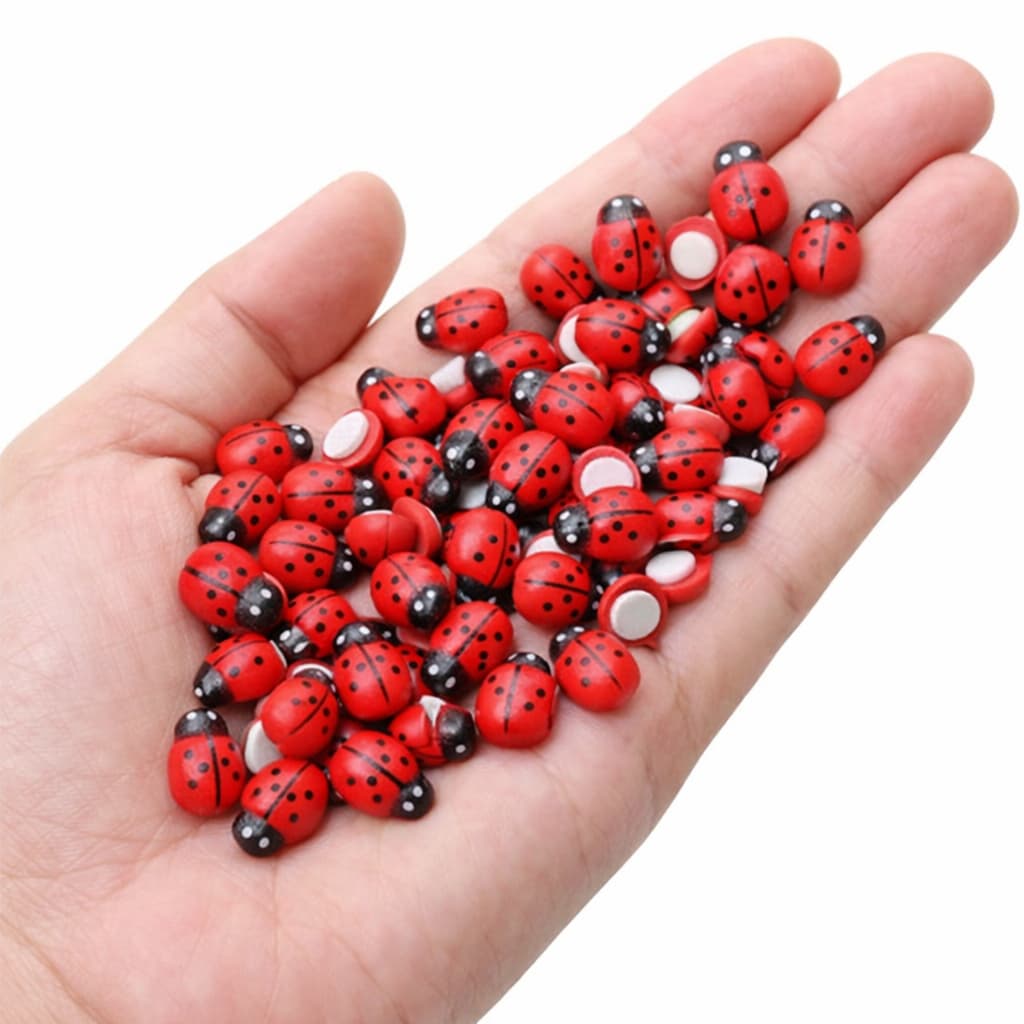 50 Joaninhas Miniaturas Terrário Mini Jardim Decoração