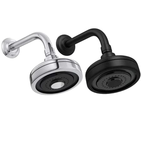 Ducha Chuveiro Autolimpante Redondo Cromado/Preto Articulável Para Aquecedor Solar/Gás