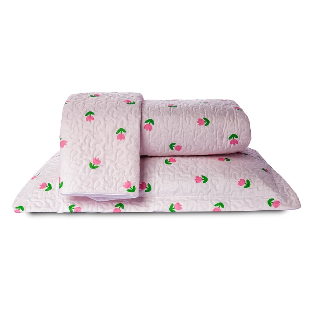 Cobre Leito Basic Casal Padrão Estampado 180 Fios 03 Peças