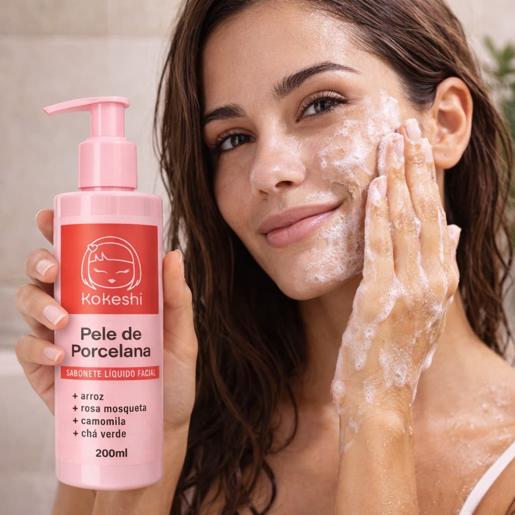 Sabonete Líquido Facial Pele de Porcelana Kokeshi 200ml