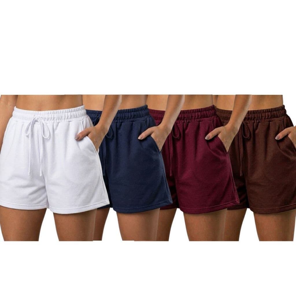Kit 4 Short Feminino Bermuda Feminina Short Moletinho Peças No Moletom Básico Para Seus Dias Shortinho Confortável