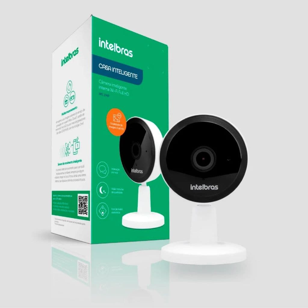 Câmera de Segurança Intelbras IM1 Wi-Fi Branca com Visão Noturna e Babá Eletrônica