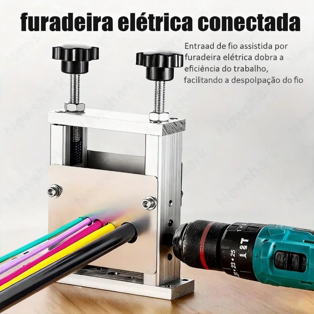 Decapador Manual De Fios Para Uso Doméstico De 1-25 Mm Descascador Elétrico De Cabos Com Suporte De Manivela Furadeira
