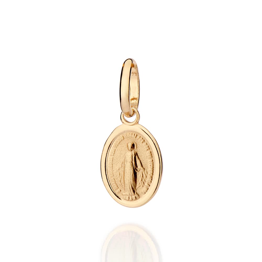 Pingente medalha nossa senhora das graças banhado a ouro 18k rommanel 542867