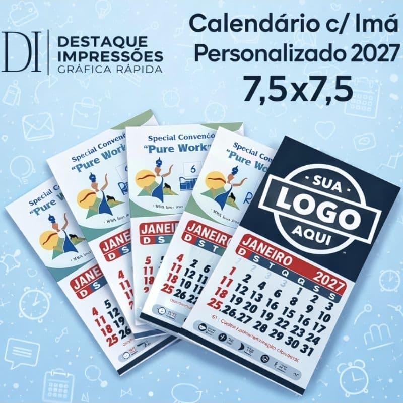 Calendários 7,5 x 7,5 com imã 2027