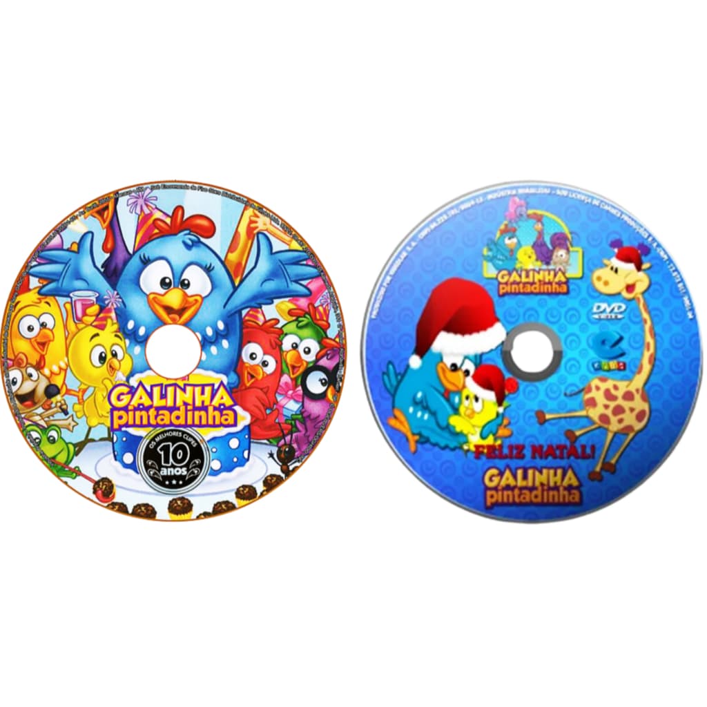 2 DVD Infantil Galinha Pintadinha 10 anos e Fel Natal