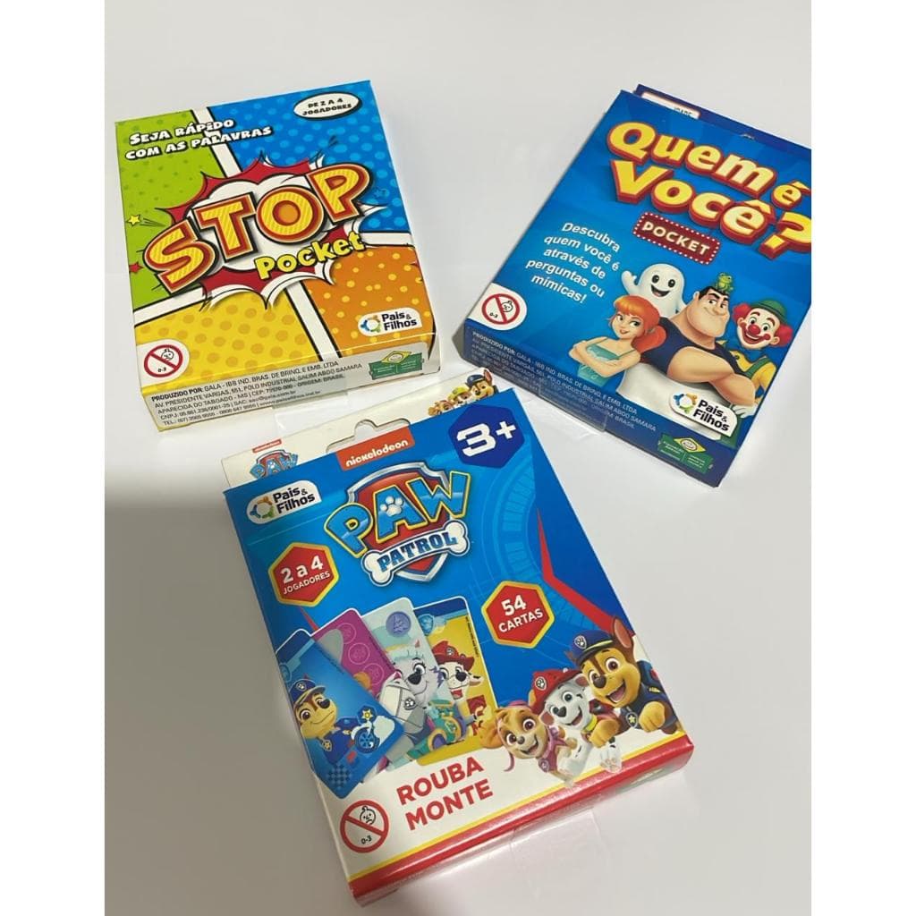 Kit 3 Jogos de Cartas Pais e Filhos