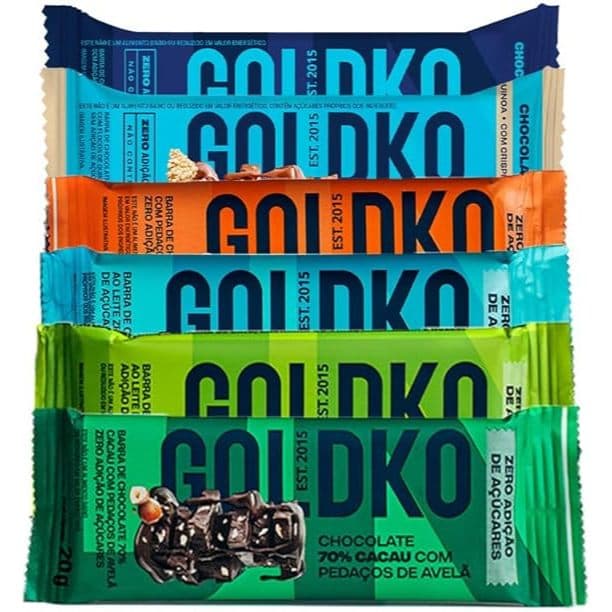 GOLDKO -  chocolate zero adição açúcares -  Kit Degustação - SORTIDOS - 8 Barras de 80g cada (grande)