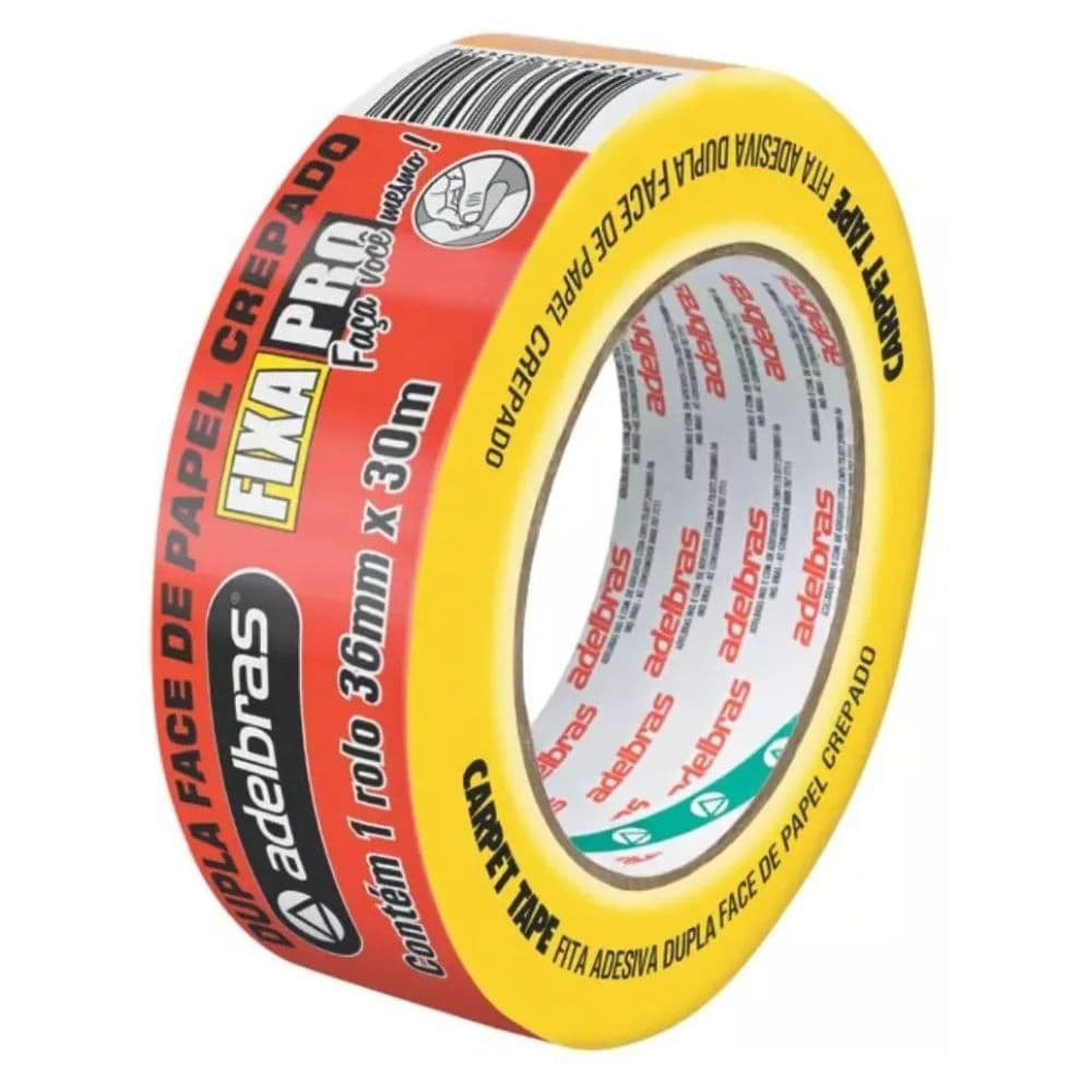 Fita Dupla Face Fixa Pro Carpete - 36mm X 30m Adelbras Decoração Carpete Forração Eventos Resistente e Durável