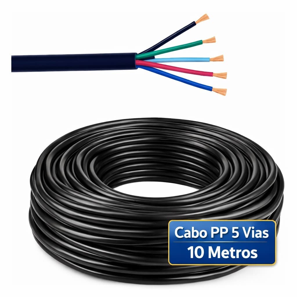 Cabo Pp 5 Vias Chicote Elétrico De Carretinha Reboque 10 metros