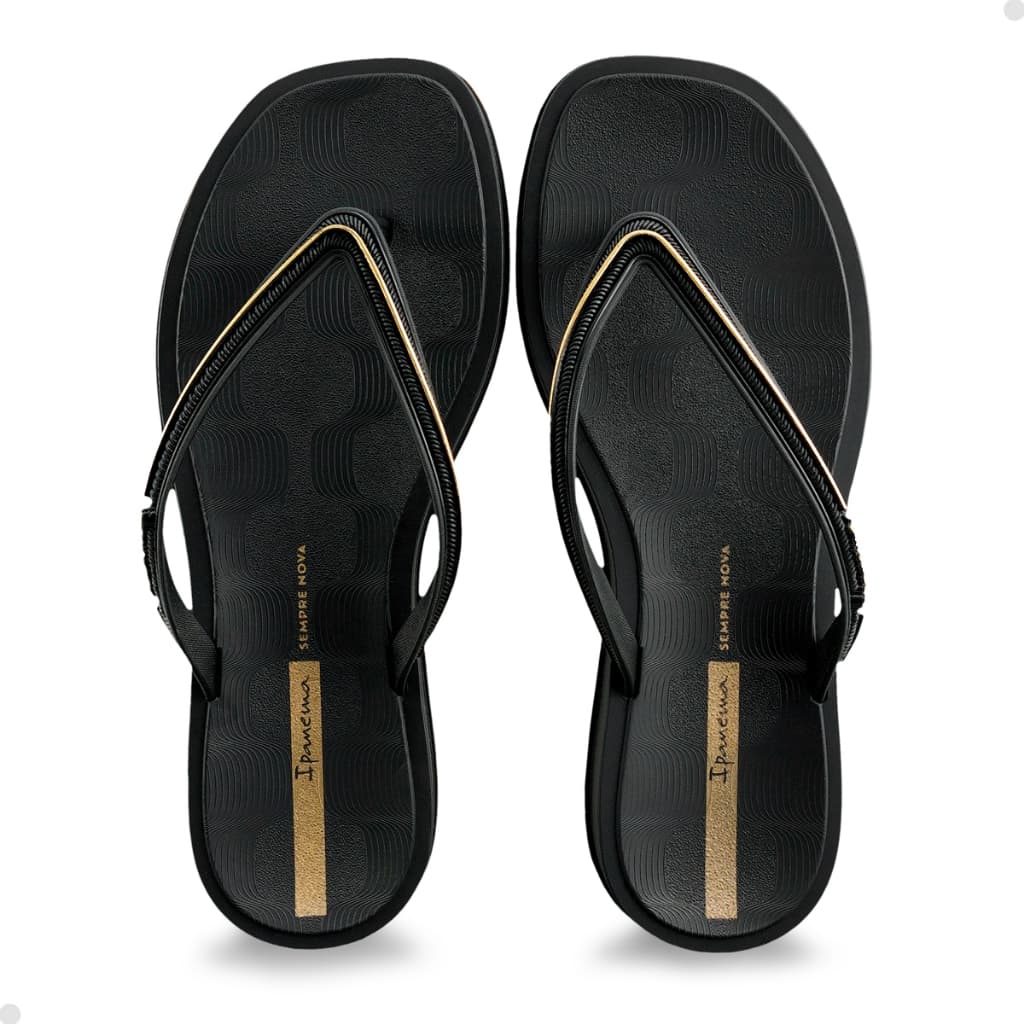 Chinelo de Dedo Ipanema Glow Feminino Dia a Dia Tira Fina Macio Detalhe Dourado