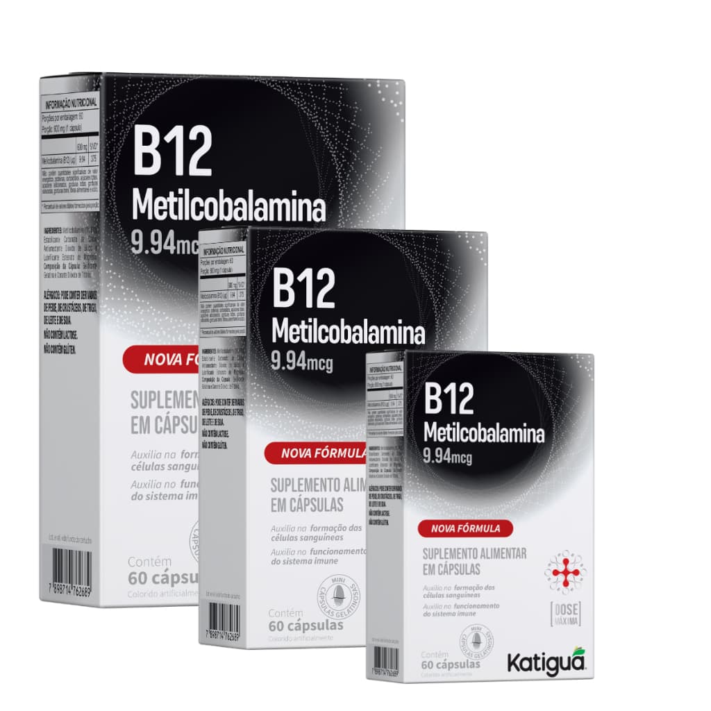 Vitamina B12 Metilcobalamina  60 Capsulas Gelatinosas Não contém Glútem/Lactose