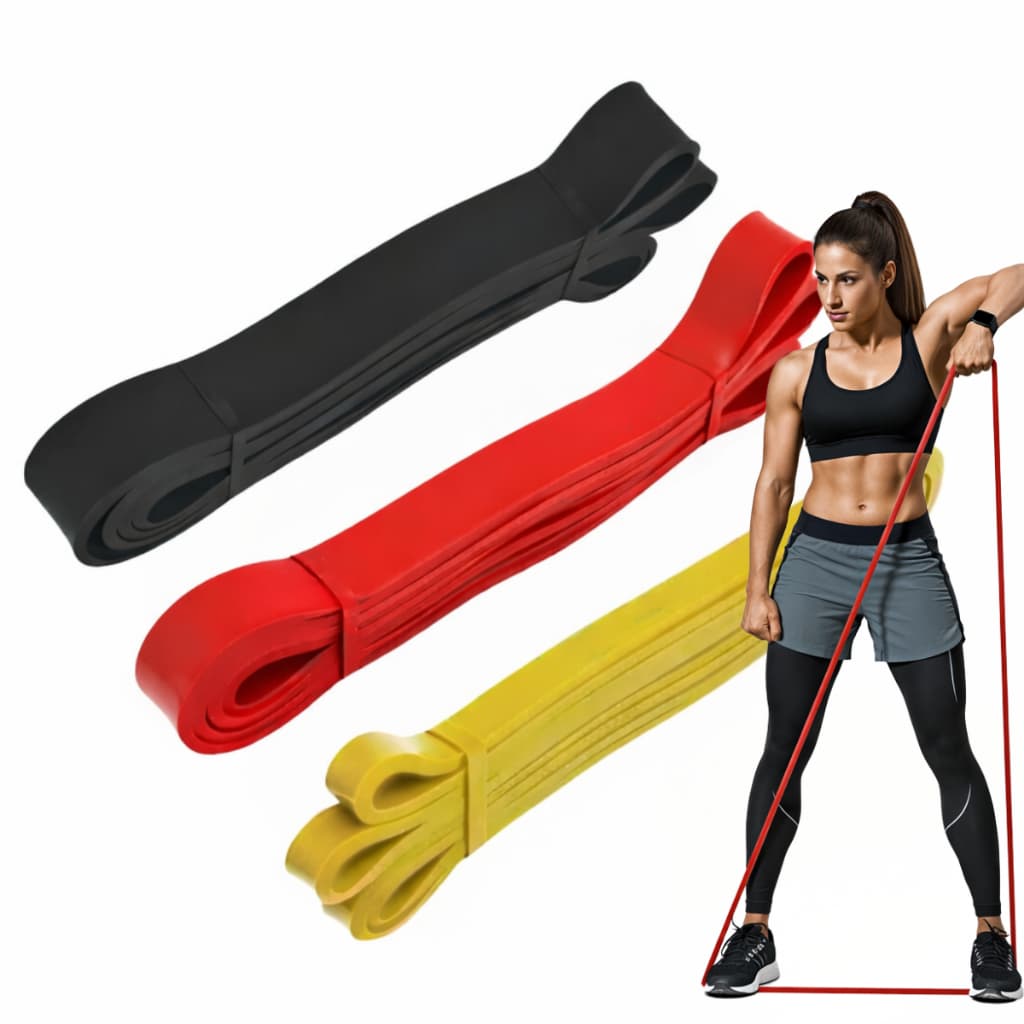 Kit 3 Super Band Elástico Borracha Crossfit Extra Forte Faixas de Resistência