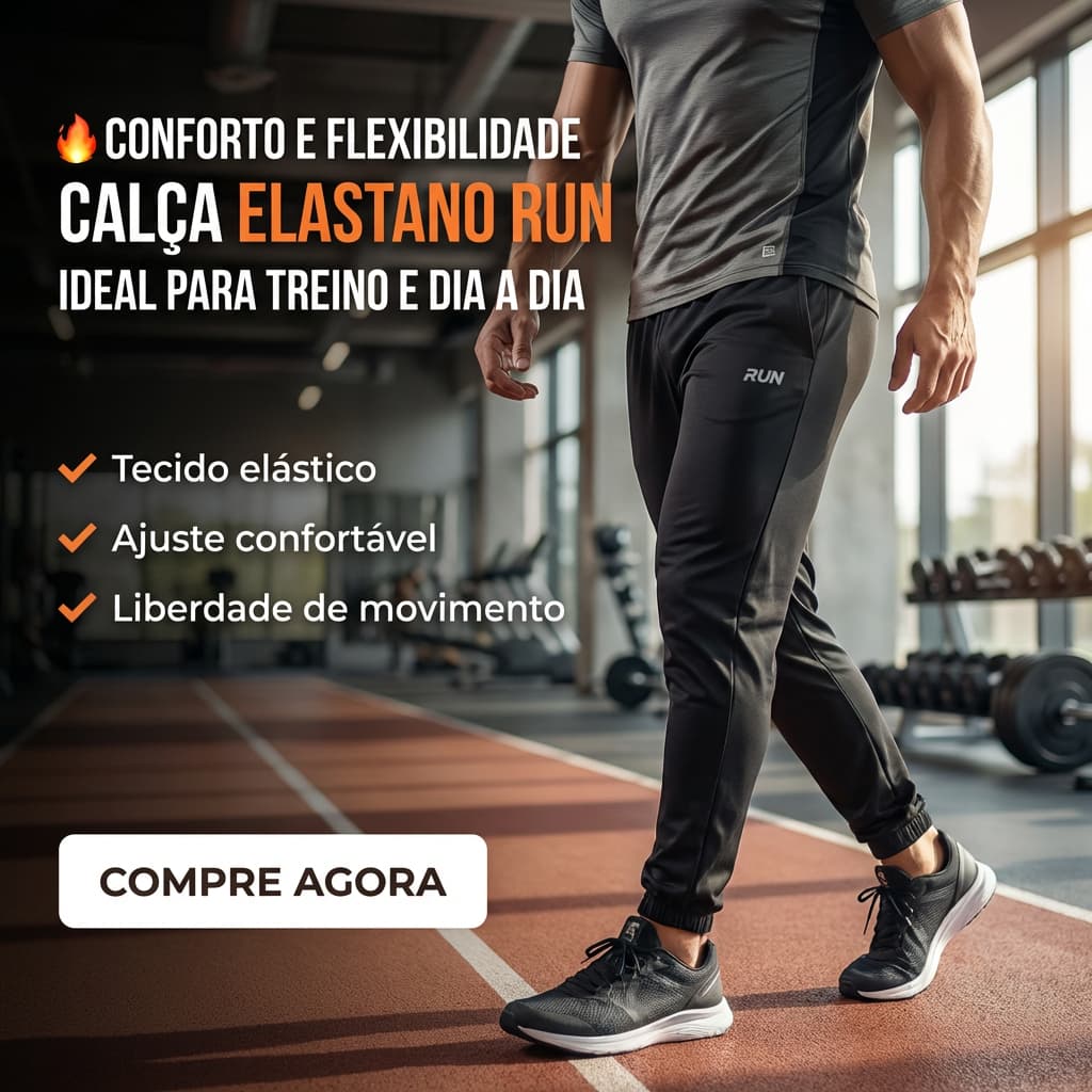Calça Masculina Elastano Lisa Run Para Treinos Corrida Dia a Dia