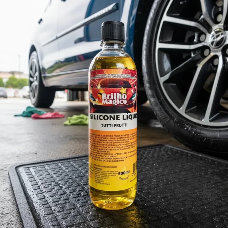 Silicone Líquido Automotivo 500ml -Tutti-Frutti-proteção, brilho e revitalização-painel,plásticos..