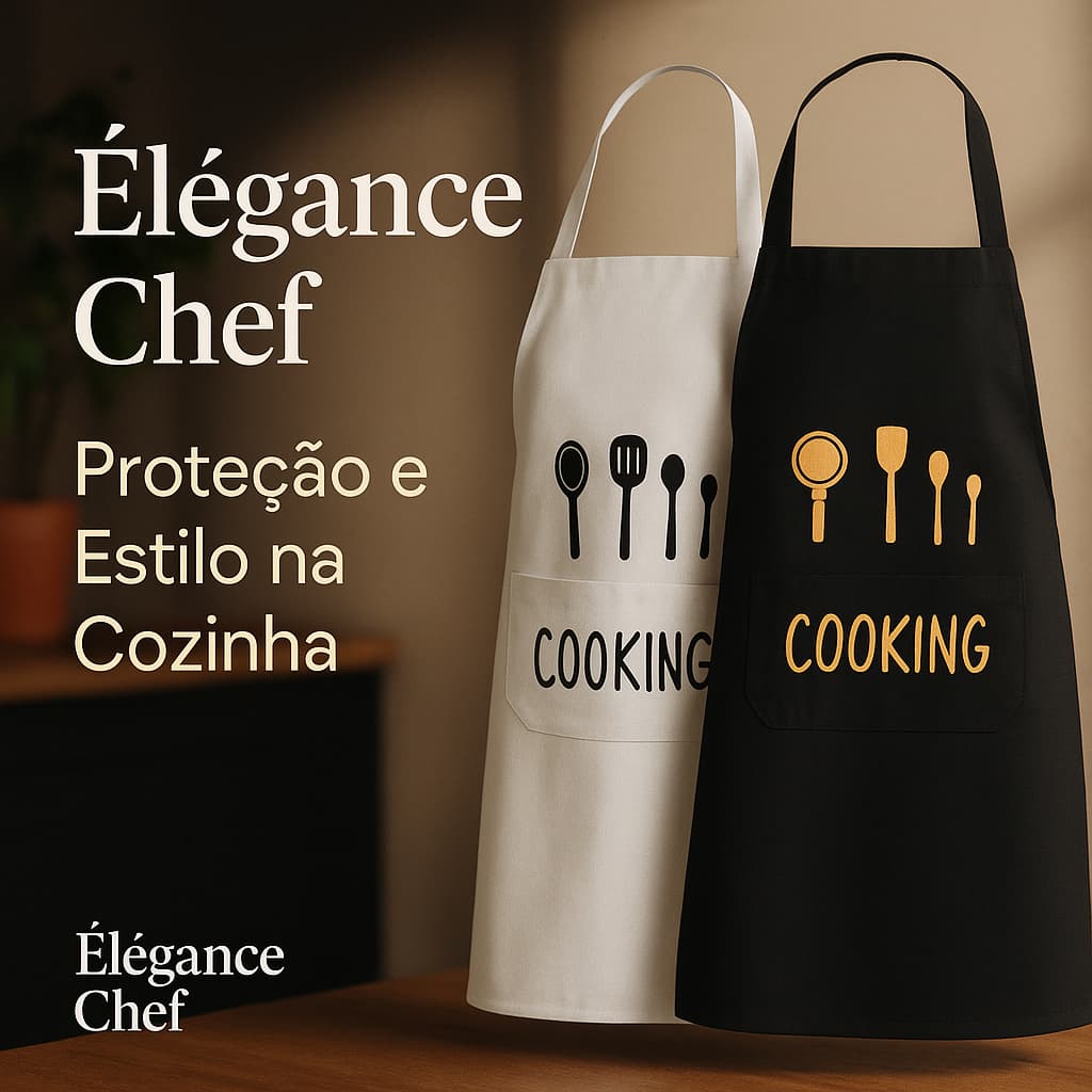 Avental de Cozinha Impermeável Ajustável para Mulheres l Protecao Elegence Chef PVC Cor Sortida