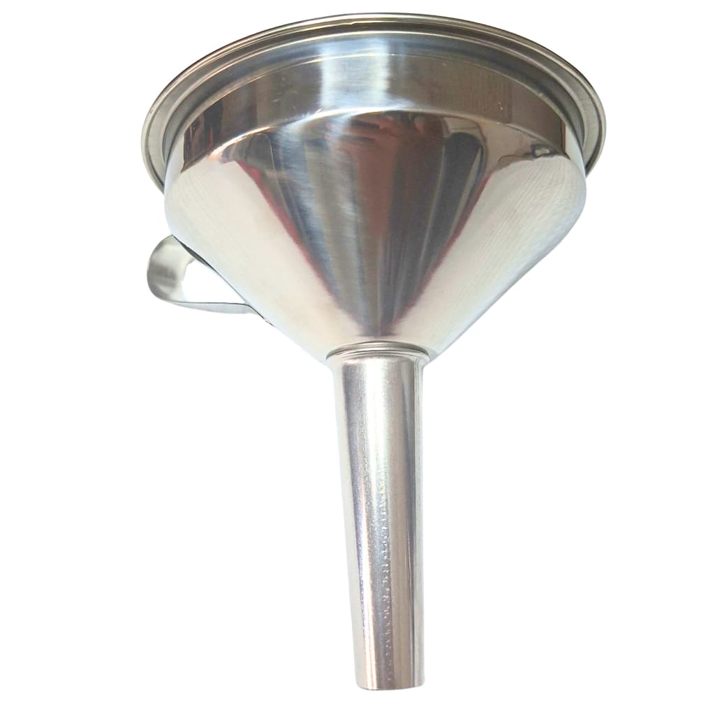 Funil de Inox com Alça 12x13cm Cozinha Resistente Anti Ferrugem Transferidor Líquidos Óleo Multiuso