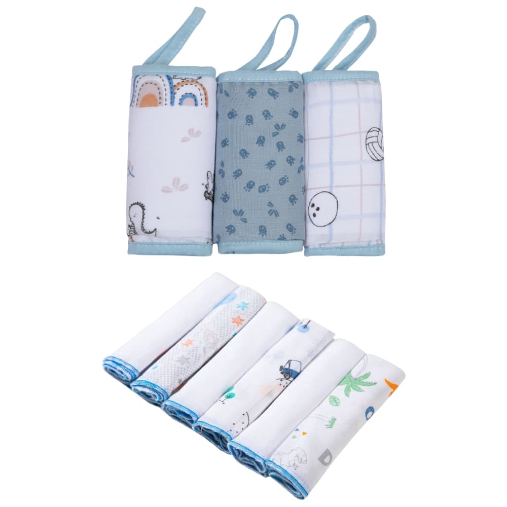 Kit 9 Paninho de Boca Papi Baby Soft Premium Karinho Algodão Macio 32x32 30x30cm Enxoval Bebê