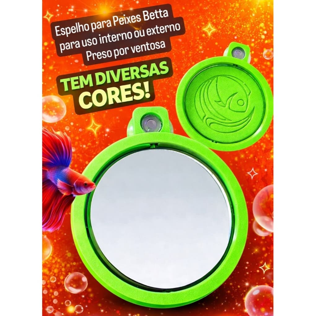Espelho para Peixe Betta - Preso com Ventosa