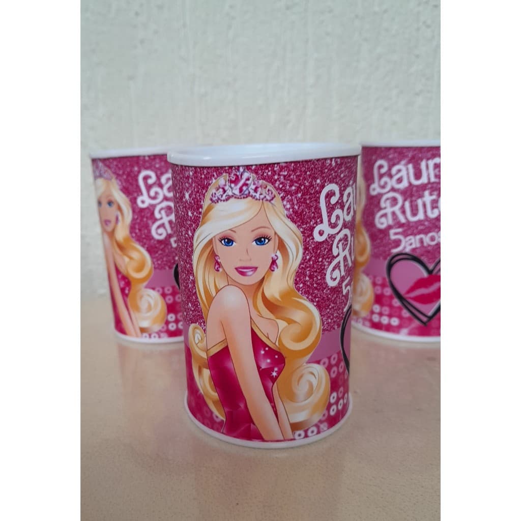 Cofrinho Personalizado +laço + embalagem l BARBIE |  Lembrancinha Festa Infantil | FAZEMOS TODOS OS TEMAS