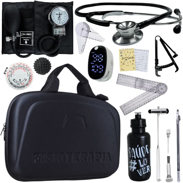Kit Fisioterapia Maleta Goniometro Martelo Buck Completo