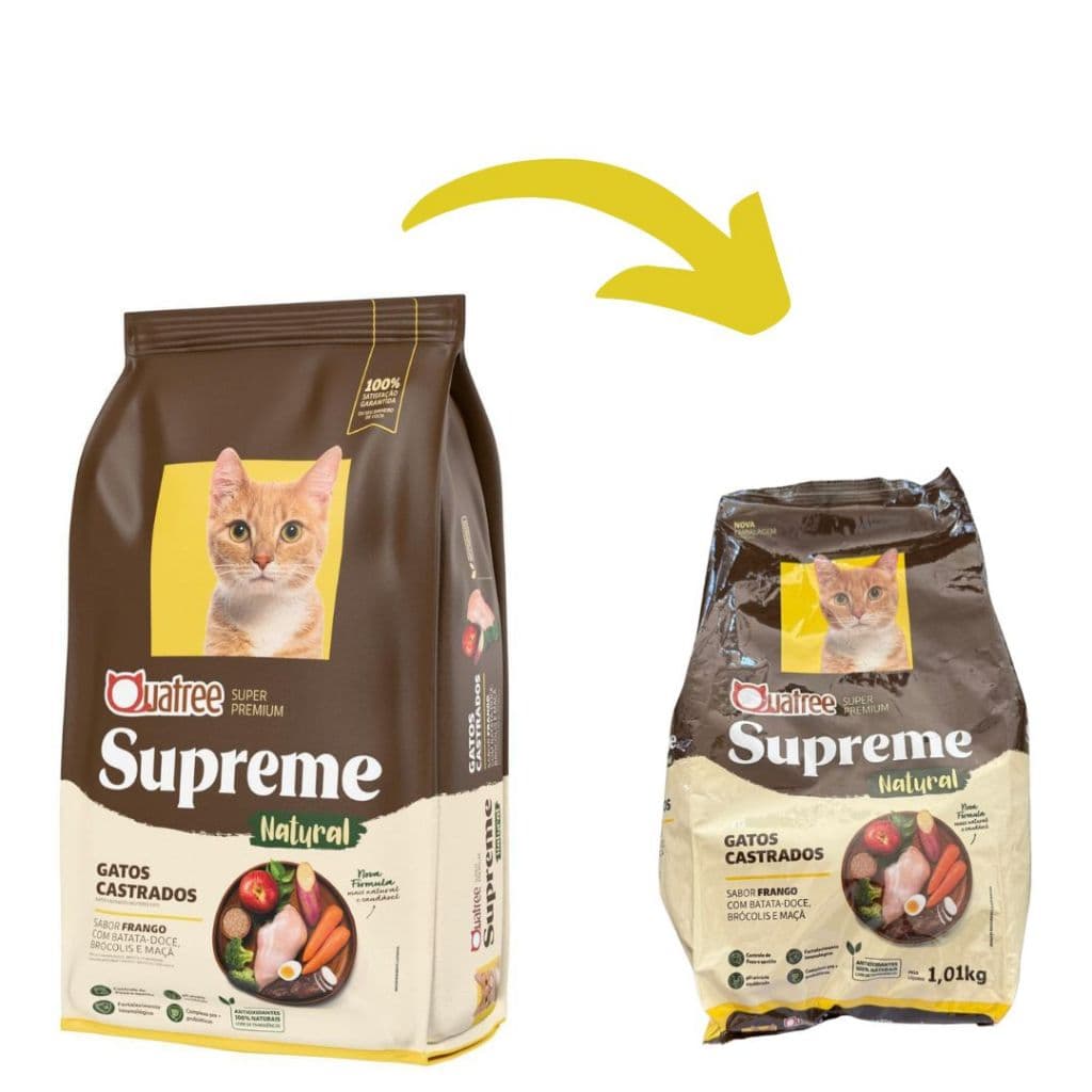 Ração Quatree Supreme Gatos Castrados Frango 1Kg