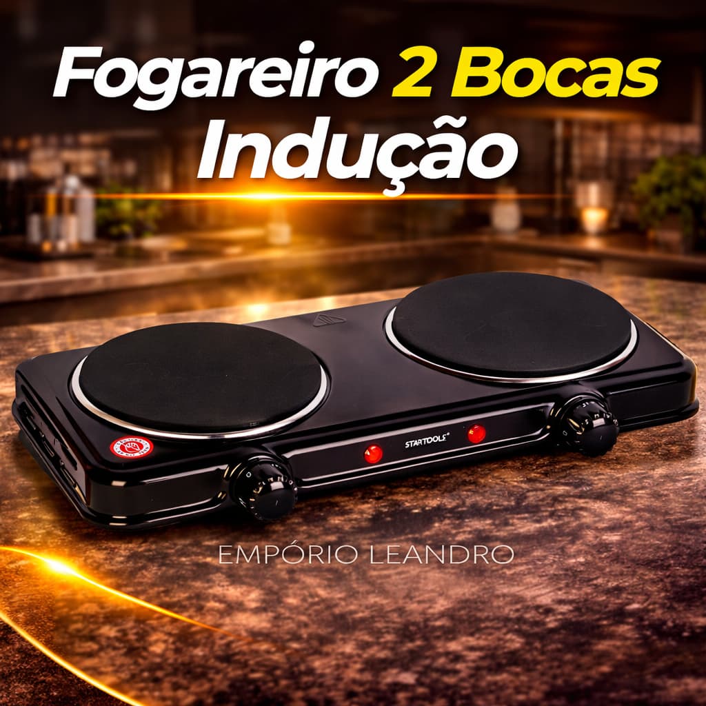 Fogareiro Elétrico por Indução 2 Boca | Mini Fogão Elétrico Duas Bocas