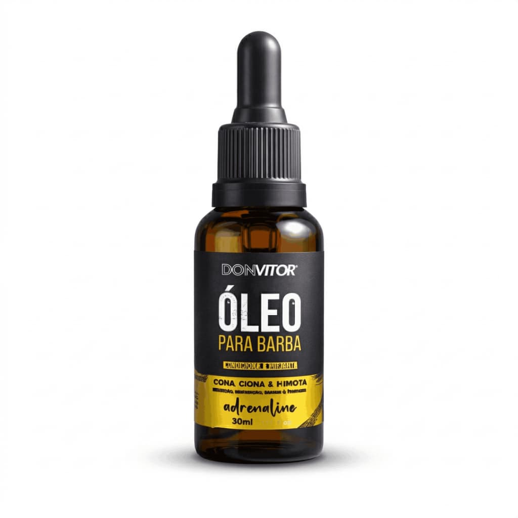 Óleo para Barba Don Vitor Adrenaline 30ml Toque Seco Anti Frizz Brilho Natural