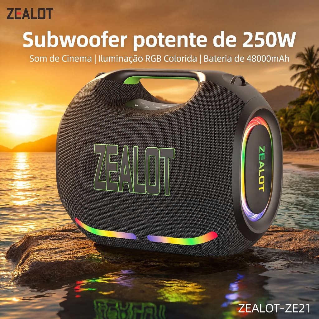【Envio Imediato】Caixa de Som Bluetooth ZEALOT-ZE21 Boombox