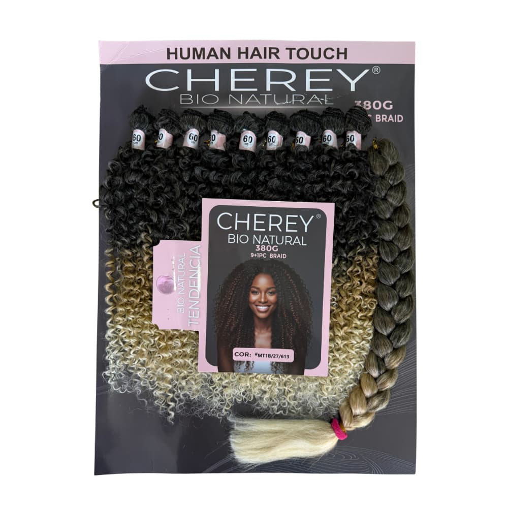 Cabelo Cherey Bio Natural Modelo Tendência Cacheado 60cm 380g + Jumbo Braid Idêntico Ao Humano