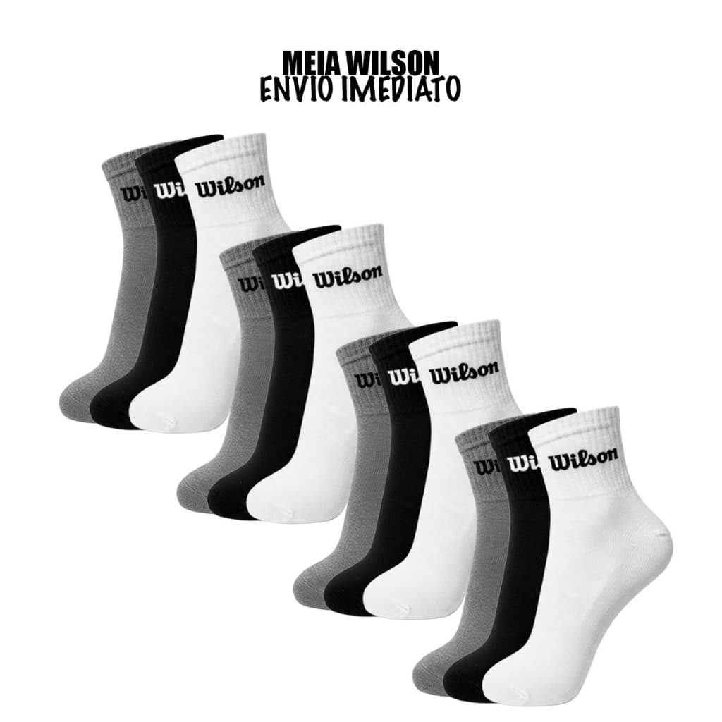 Kit 6 ou 12 Meias Cano Curto Wilson Caneladas Originais