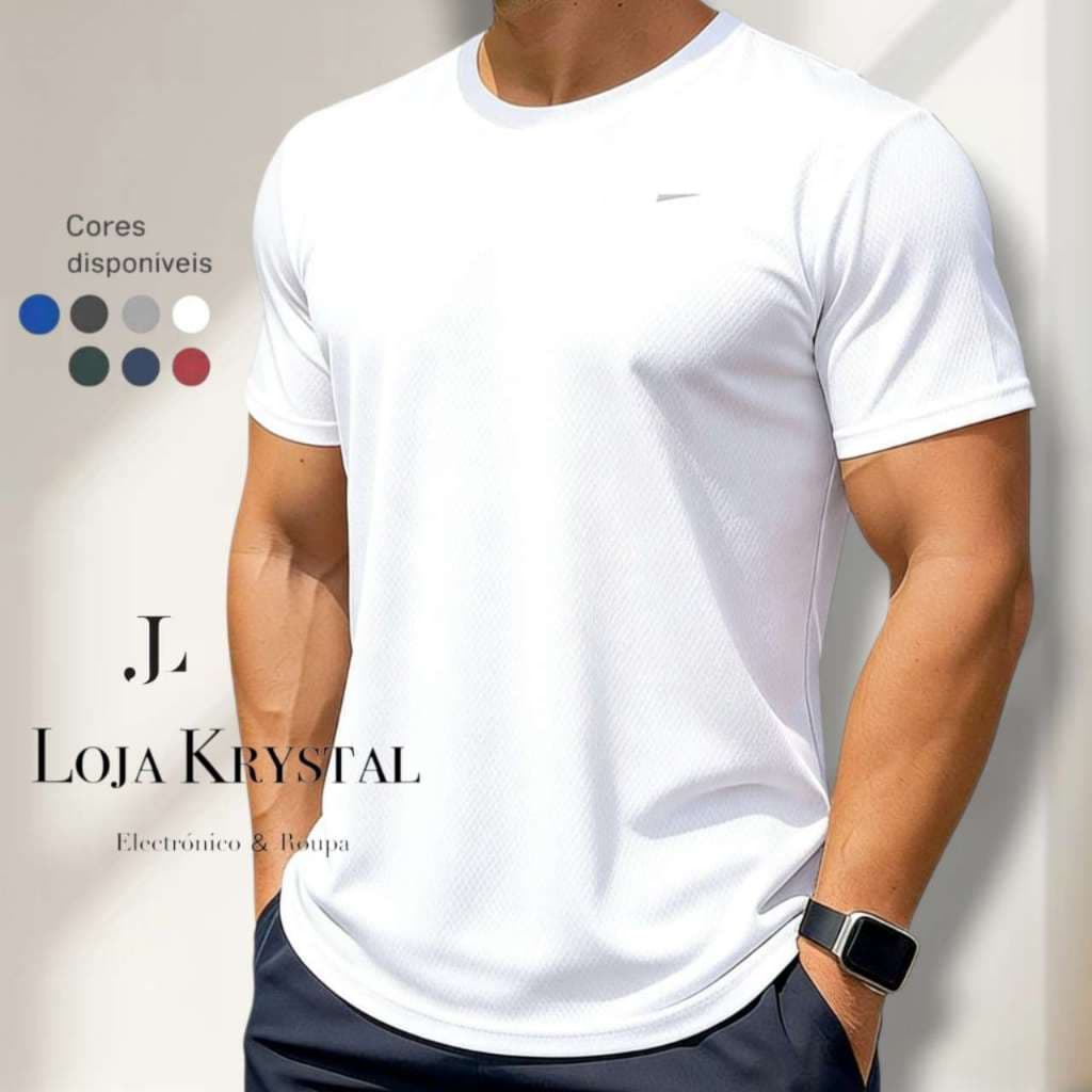 Camisetas Masculina - Malha de secagem rápida-Casual - Treino - Academia - Esportes - Exercícios - Corrida