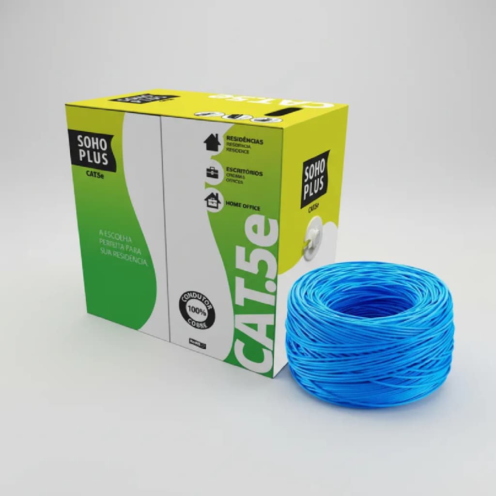 Cabo de Rede Furukawa CAT5e 305m Azul UTP 24AWG 4 Pares CMX SOHOPLUS Alta Performance 📡