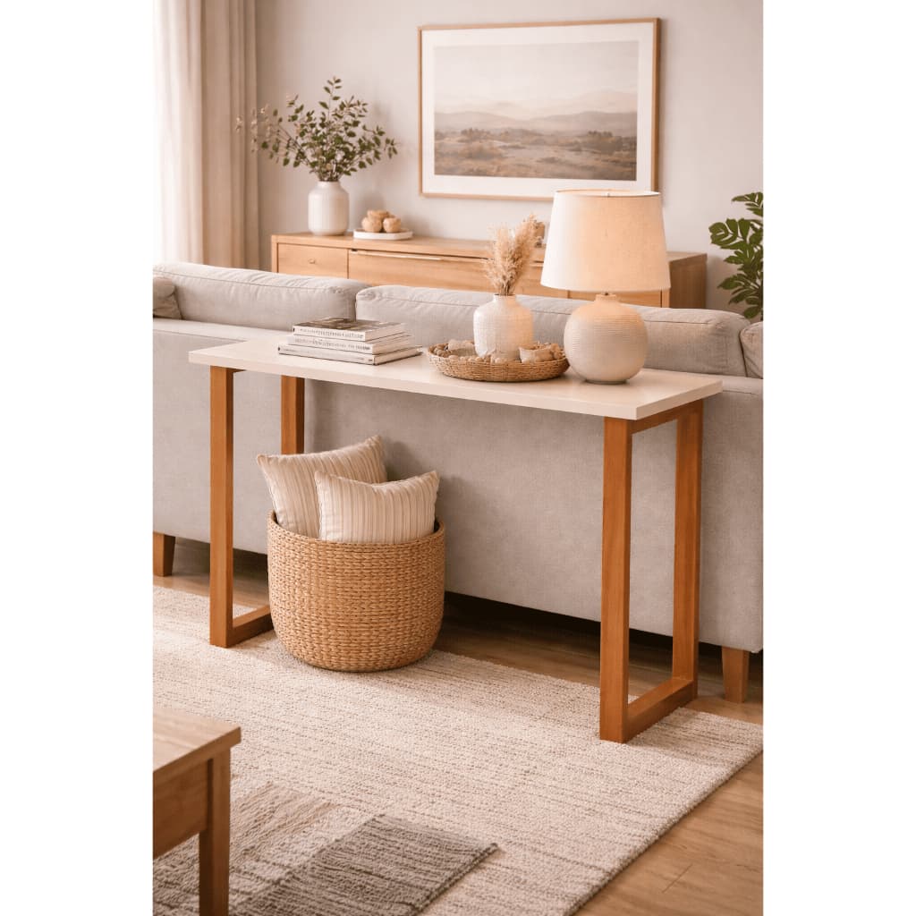 Aparador Decorativo Buffet 76cm para Sala Mesa Multiuso em MDF com Pés de Madeira Entrada Escritório