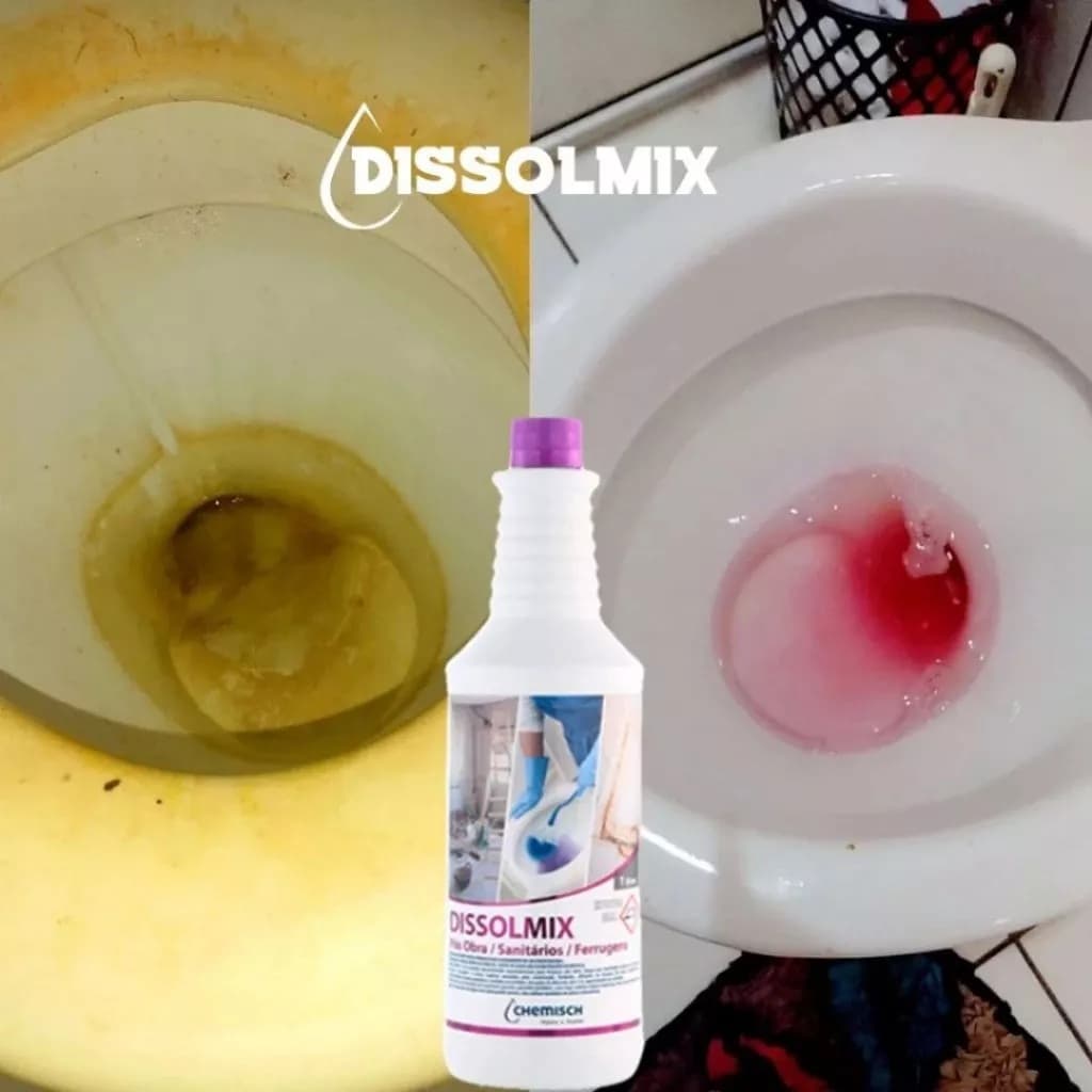 Super Limpa Vasos e Crostas Detergente Sanitário Banheiro Limpeza Profunda 1L DISSOLMIX