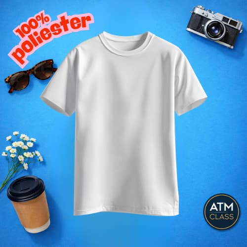 Camiseta Camisa Infantil 100% #POLIESTER# Branco Preto Azul Rosa Envio Imediato